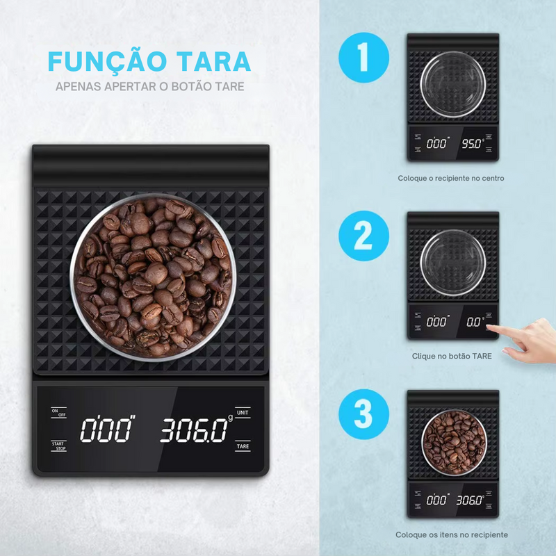 Balança Digital de Alta Precisão com Timer - TimeScale®