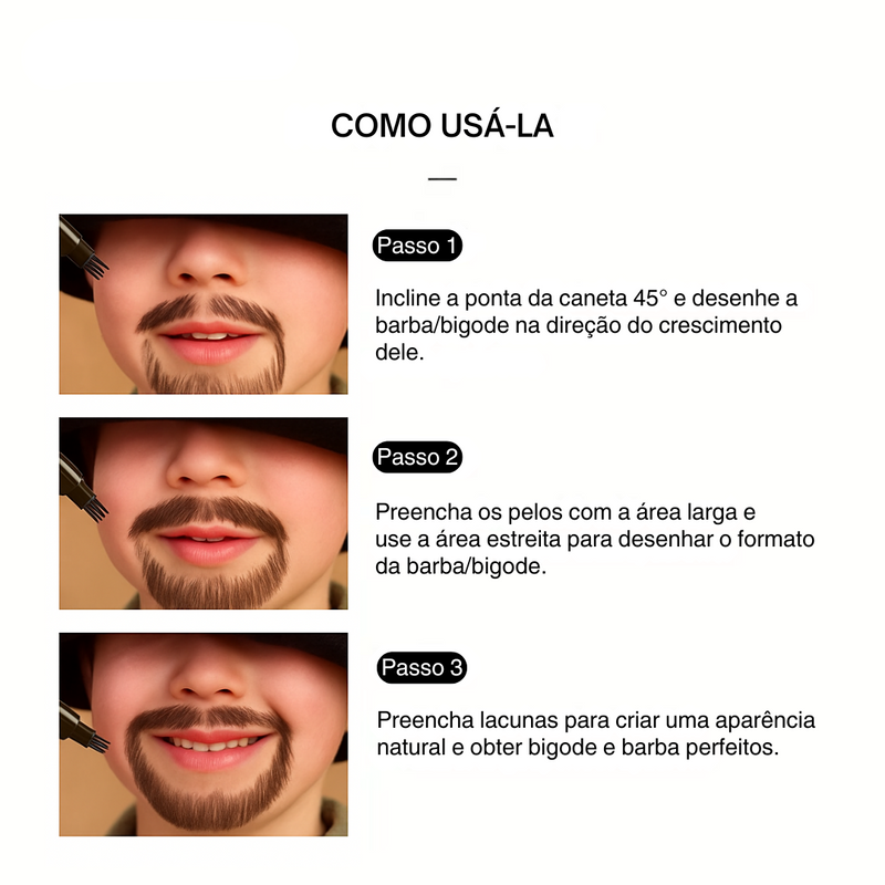 Caneta Preenchedora de Pelos, Bigode, Barba Wild Pen® - Festa Junina São João