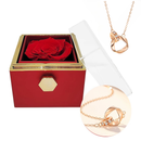 Caixinha Rosa Eterna com Colar Presente Namorados - Etern Love®