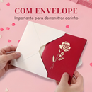 Cartão Presente Namorados Rosa 3D - Rose Card®