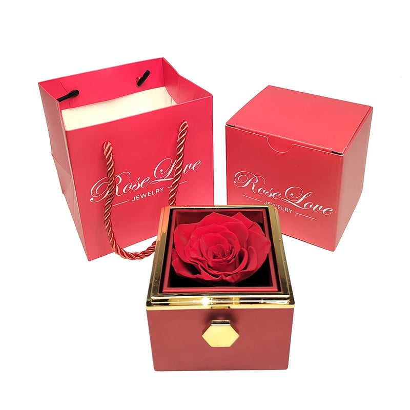 Caixinha Rosa Eterna com Colar Presente Namorados - Etern Love®