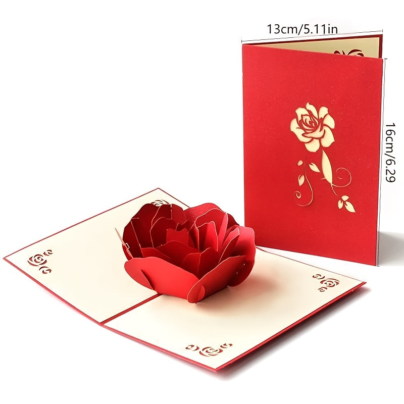 Cartão Presente Namorados Rosa 3D - Rose Card®